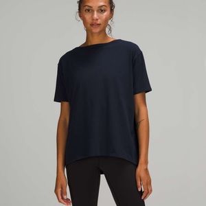 Lululemon Back In Action Short Sleeve T Shirt, Nulu, 18, True Navy
